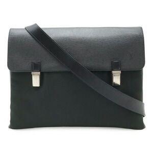 Louis Vuitton Taiga Saratov Bag Messenger Black Ardoise Handles